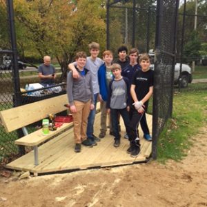 Eagle Scouts working on Henry Schueler Field